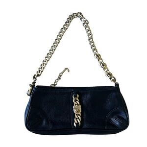 Juicy Couture Black Leather gold Chain Shoulder purse